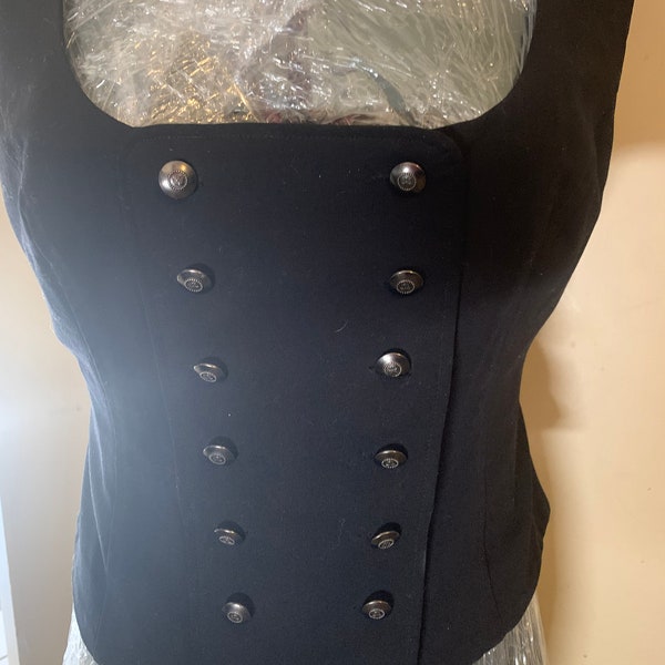 Daisy Fuentes Vest double breast black vest size 12