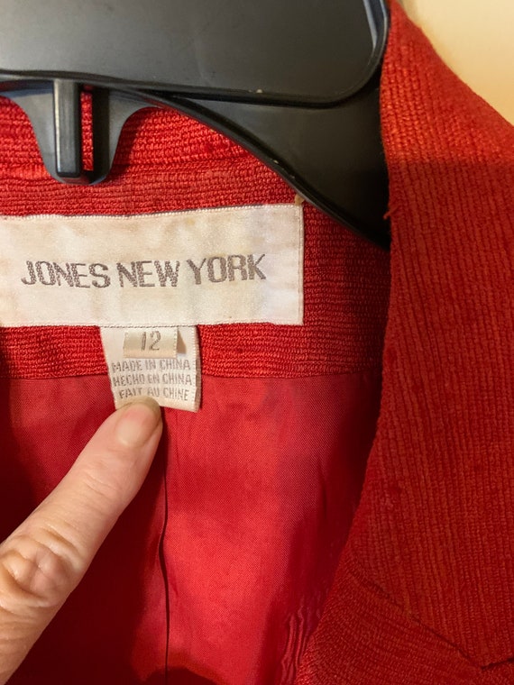 Red Jacket & Skirt Jones New York Vintage set siz… - image 4