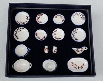 1:12 Scale Dinner Set Floral Swag