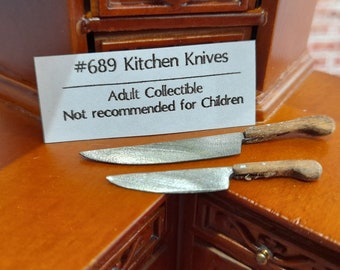 Dollhouse Miniature - Pair of Kitchen Knives by Sir Thomas Thumb - 1:12 Scale Handmade