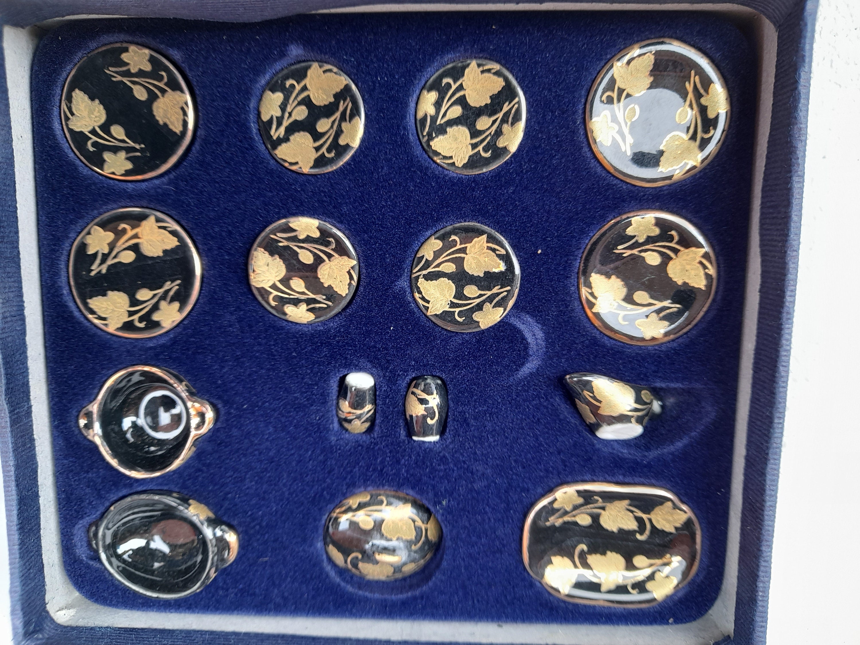 112 Scale Black and Gold Dinner Set Etsy Australia