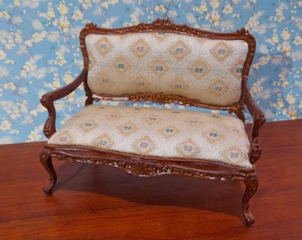 Dollhouse Miniature - JBM Louis XV Rococo Settee 1:12 Scale