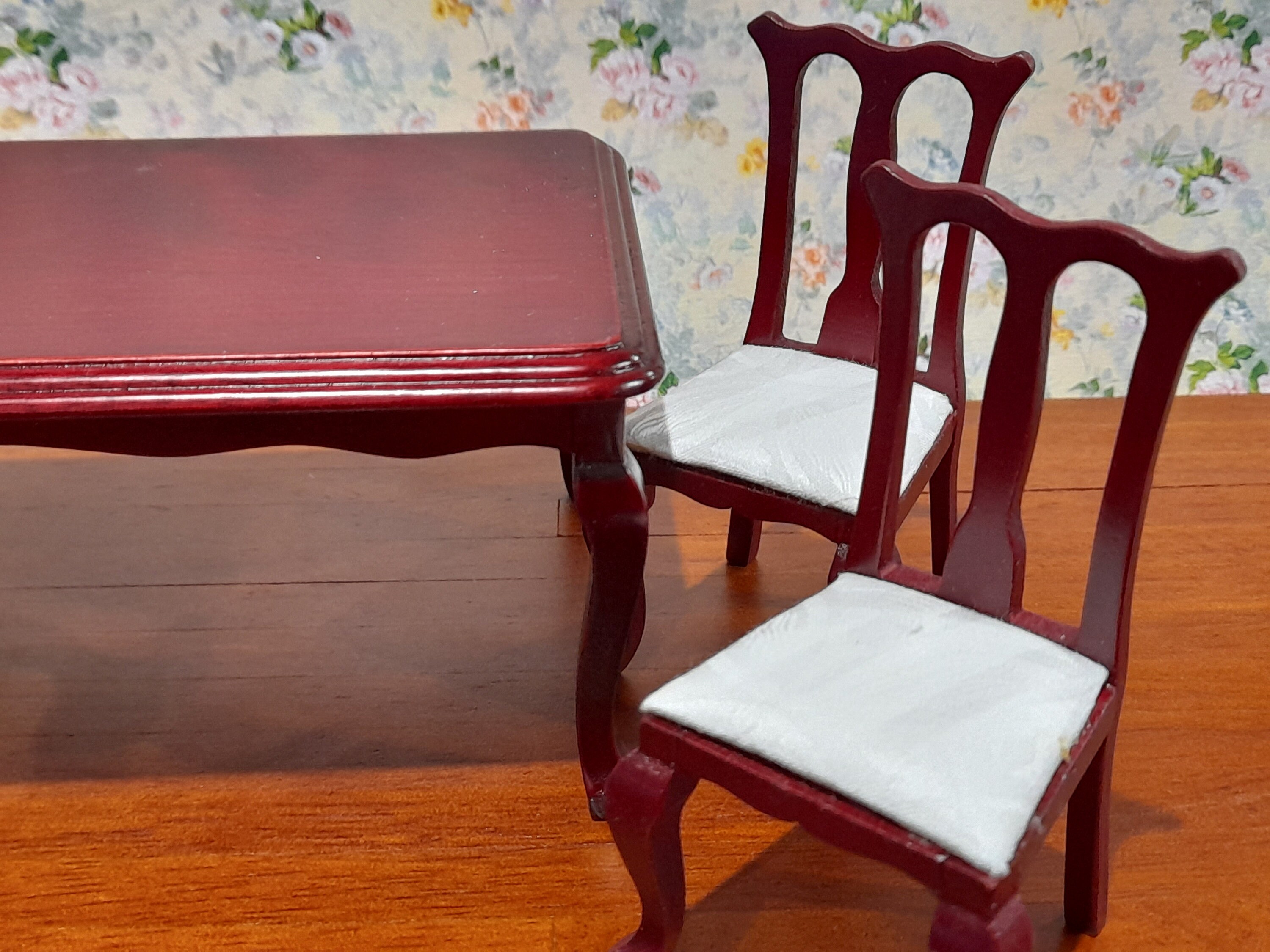 🏠 Mini Mesa Y Sillas Para Casa De Muñecas 1:12 | Juego De Comedor En Miniatura, Madera