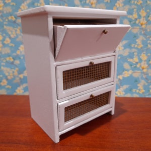 Dollhouse Miniature Kitchen Vegetable Safe 3 Drawers 1:12 Scale