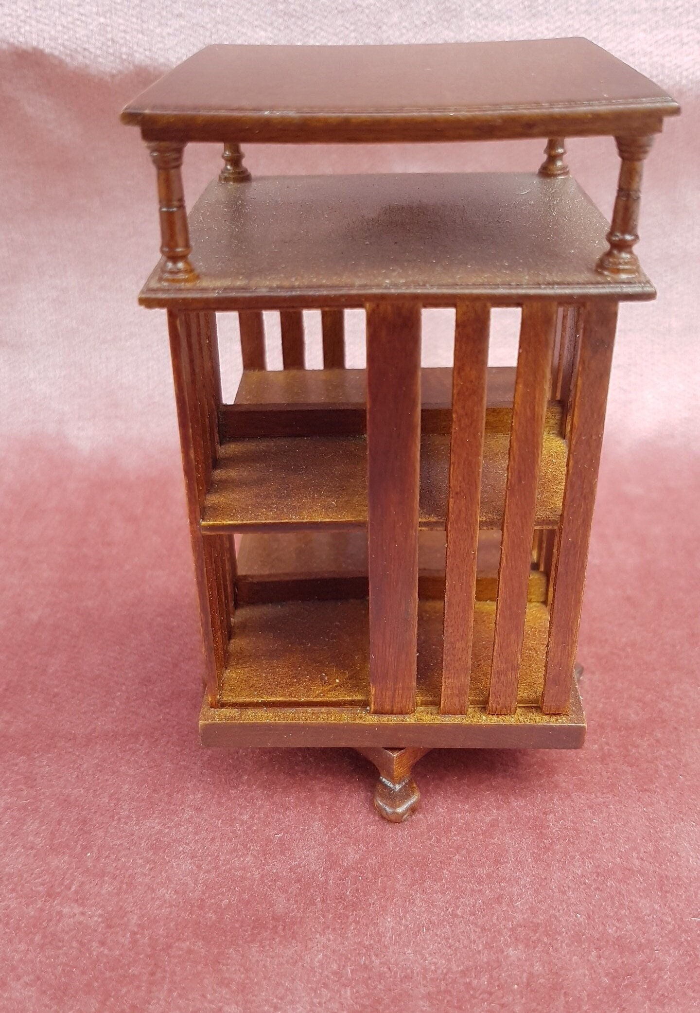 Danner Spinning Revolving Bookcase 1876 Walnut RARE Square Rotating Book  Case