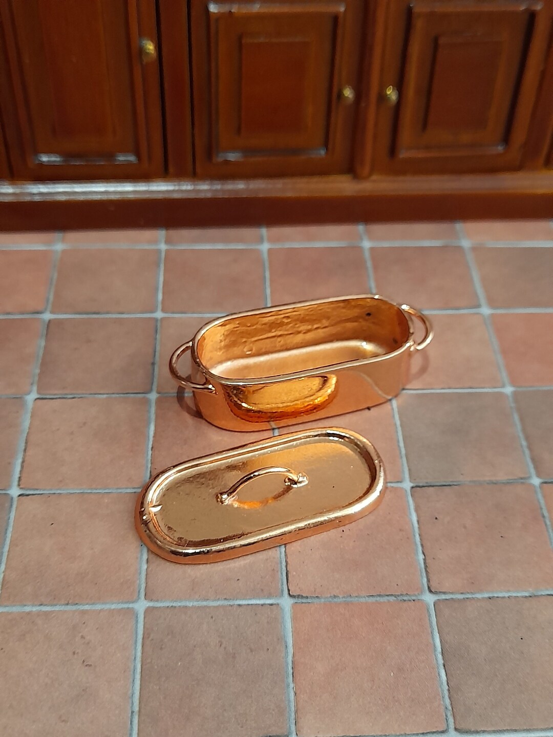 Dollhouse Miniature Copper Fish Poacher by Falcon Miniatures 112