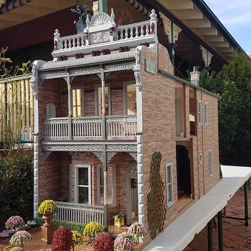 Cucina Per Casa Delle Bambole In Miniatura. Credenza Verde Dipinta - Foto 6