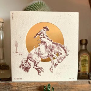 Carte de voeux de rodéo western cowboy fait main / carte d'anniversaire