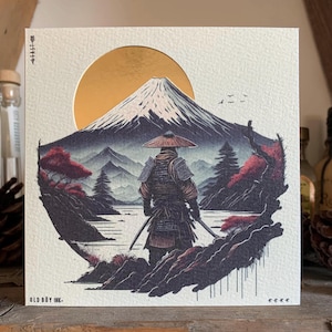 Handgemachte japanische Samurai Geburtstags-/Grußkarte