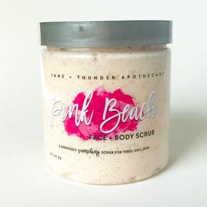 Pink Beach Organic Face and Body Scrub / Organic salt scrub / Watermelon body pink salt scrub / Natural Salt Face Scrub / Mango Butter Scrub