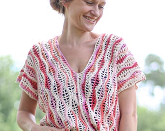 Crochet Summer Top PATTERN - Easy Summer Crochet Top Pattern, Ladies Top, Women's Crochet Shirt