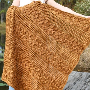 CROCHET BLANKET PATTERN - Braided Crochet Cable Blanket Pattern using Worsted Weight Yarn