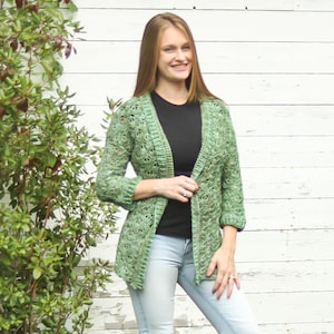 Crochet Pattern / Easy Crochet Pattern / Crochet PDF / Crochet Tutorial / Evergreen Cardigan - DK