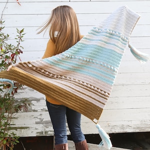 Crochet Triangle Scarf Pattern: Boho Bobble Shawl (PDF Download)