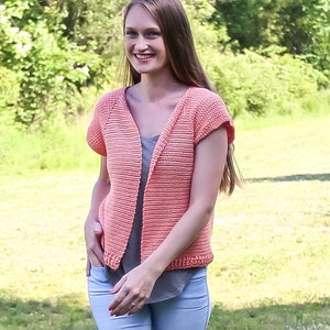 Crochet Summer Cardigan PATTERN - Easy Summer Crochet Top Pattern, Ladies Top, Women&#39;s Crochet Shirt, Beginner Crochet Top
