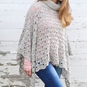 Crochet Pattern / Crochet Poncho / Collared Crochet Poncho / - Etsy