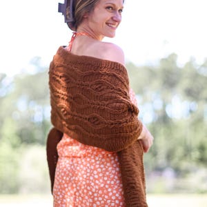 Patroon gehaakte rechthoekige sjaal met kabel (afdrukbare pdf)