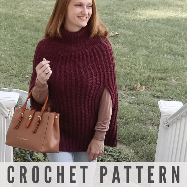 Crochet Poncho Pattern - Womens Poncho - Easy Crochet Pattern