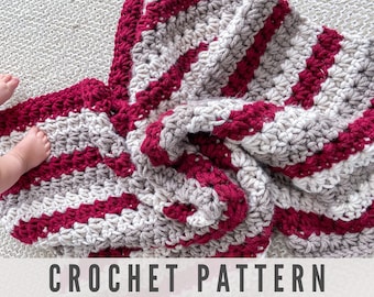 Crochet Blanket Pattern - Crochet Baby Blanket, Toddler, Lapghan, Throw - Chunky Crochet Blanket, Beginner Crochet Pattern