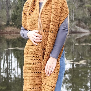 CROCHET WRAP PATTERN - Crochet Wrap Shawl, Oversized Scarf, Super Scarf, Worsted Weight Crochet Scarf