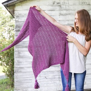 Crochet Triangle Scarf Pattern- Crochet Triangle Shawl Wrap Pattern - Asymmetrical Scarf - Easy Beginner Crochet Pattern