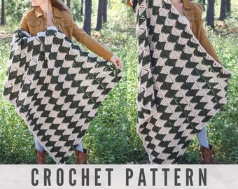 CROCHET PATTERN - Fast & Easy Crochet Lap Blanket for Beginners