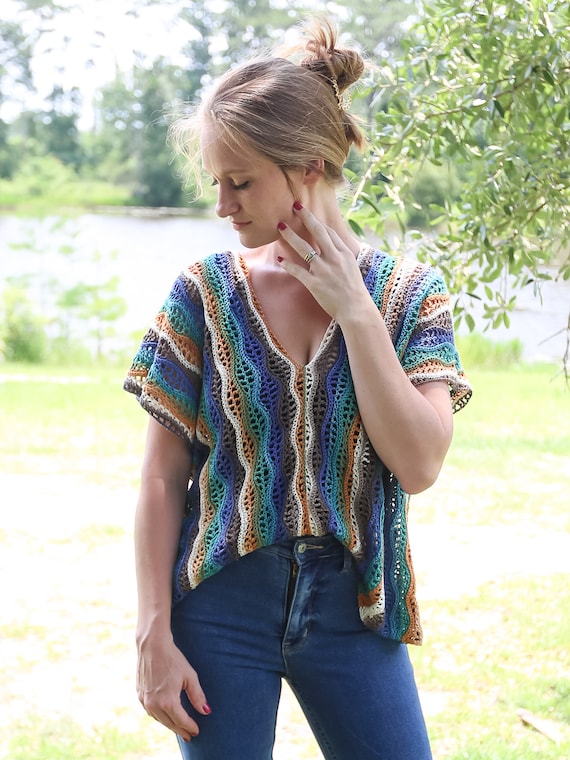 Crochet Summer Top PATTERN - Easy Summer Crochet Top Pattern, Ladies Top, Women's Crochet Shirt