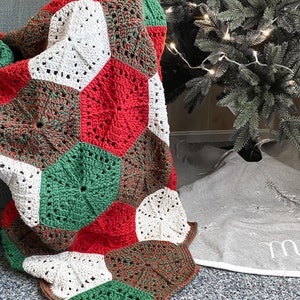 CROCHET HEXAGON PATTERN Crochet Christmas Hexagon Blanket, Crochet Hexi Patterns image 5