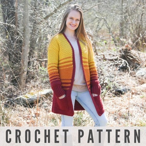 Crochet Cardigan Pattern / Crochet Sweater Pattern /Crochet Tutorial / Crochet Pockets