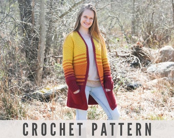 Crochet Cardigan Pattern / Crochet Sweater Pattern /Crochet Tutorial / Crochet Pockets