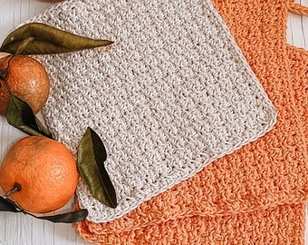 Easy Crochet Washcloth Pattern: 8" Cotton Dishcloth (PDF Pattern)