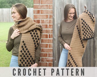 CROCHET PATTERN - Crochet Oversized Big Scarf in Chunky Bulky Yarn