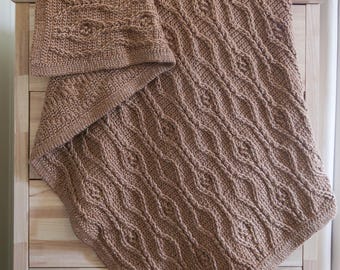 CROCHET BLANKET PATTERN - Knit Look Cable Crochet Blanket Pattern - Cabled Crocheted Blanket - Modern Crochet Blanket - Textured Stitches