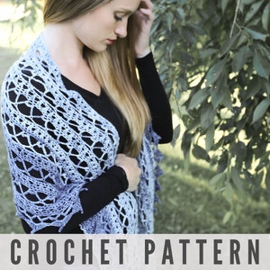 CROCHET PATTERN - Lacy Vintage Style Crochet Shawl Wrap Pattern with Chart Diagram