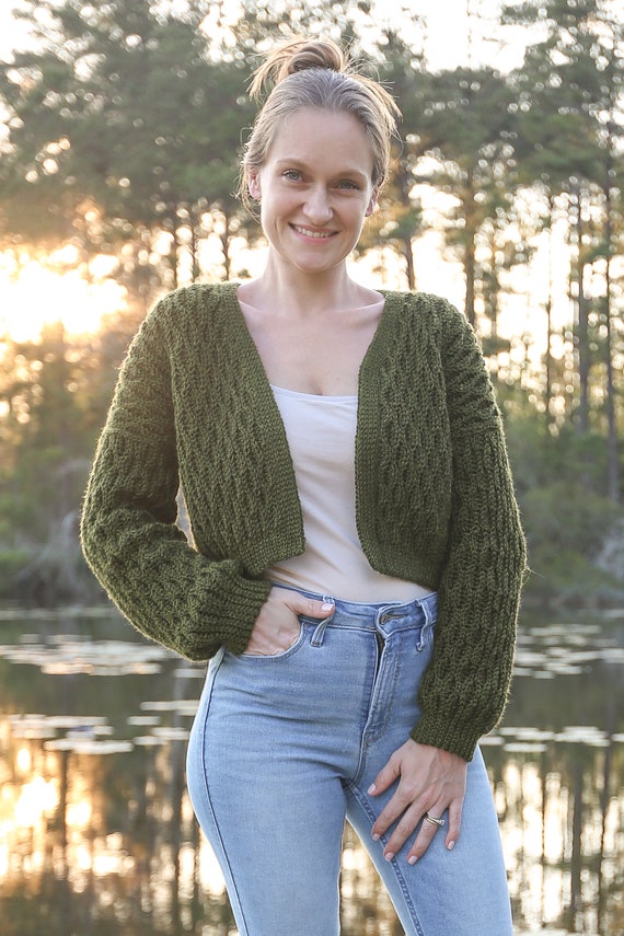 CROCHET CARDIGAN PATTERN - Cropped Crochet Cardigan Pattern