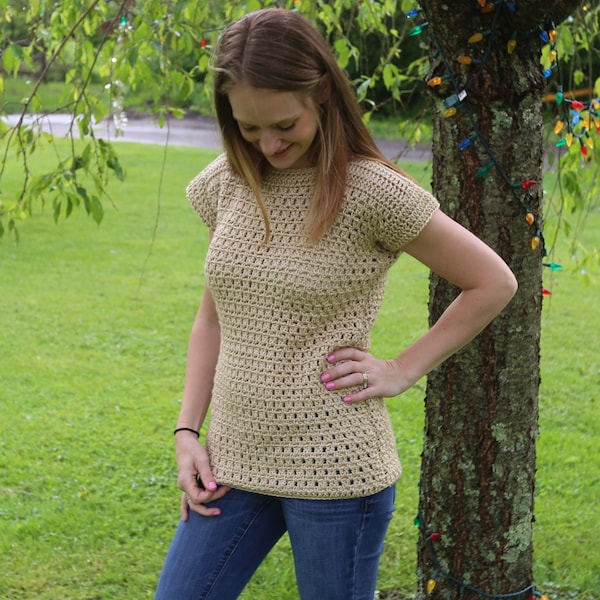 Crochet Top Pattern / Easy Crochet Pattern / Crochet Shirt Pattern / Crochet Tee Pattern / Fall Crochet /Beginner Crochet Pattern / Tutorial