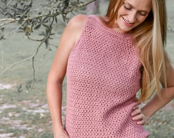 Crochet Summer Top PATTERN - Easy Summer Crochet Top Pattern, Ladies Top, Women's Crochet Shirt, Beginner Crochet Top, Loose Crochet Top