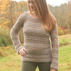 Crochet Sweater Pullover Pattern - Easy Beginner Pattern