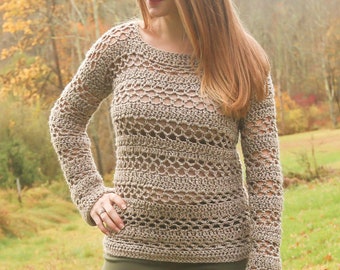 Crochet Sweater Pullover Pattern - Easy Beginner Pattern