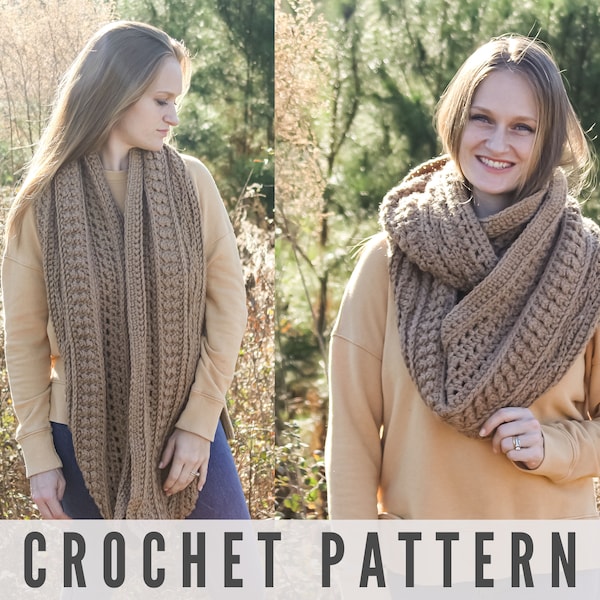 CROCHET PATTERN - Cowl, Circle Scarf, Infinity Cowl, Chunky Cowl