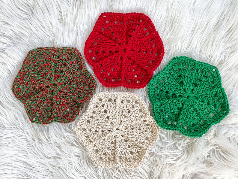 CROCHET HEXAGON PATTERN Crochet Christmas Hexagon Blanket, Crochet Hexi Patterns image 6