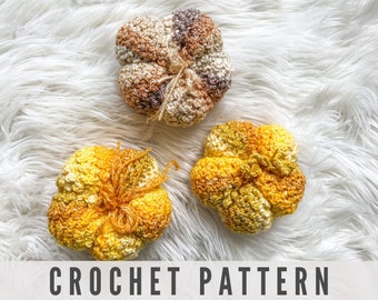 Crochet Pattern for Rustic Fall Pumpkins
