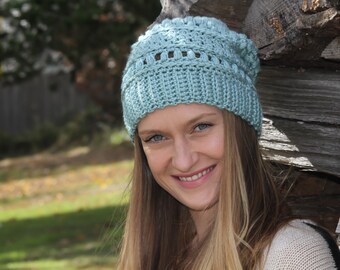 Stacy Beanie Crochet Pattern: Slouchy Winter Hat (PDF Pattern)