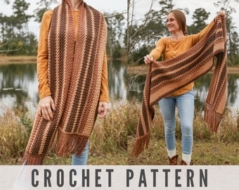 Coffee BEAN STITCH Crochet Scarf Pattern + Video Tutorial