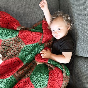 CROCHET HEXAGON PATTERN Crochet Christmas Hexagon Blanket, Crochet Hexi Patterns image 2