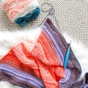 Crochet Wrap or Shawl or Triangle Scarf Pattern Beginner Friendly Crochet Pattern image 2