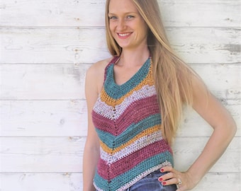 Crochet Halter Top Pattern / Crochet Shirt Pattern / Crochet Halter Pattern / Summer Crochet Pattern / Crochet Diagram / Harper Halter