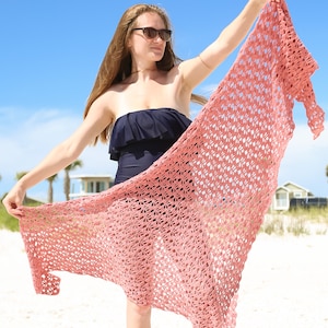 Lace Crochet Sarong Pattern: Beach Cover Up Wrap (PDF Pattern)