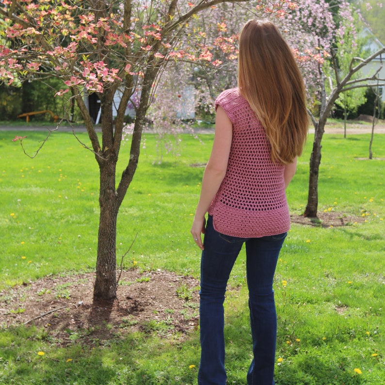 Crochet Pattern / Crochet Top / Crochet Tee Shirt / Crochet Diagram / Crochet Fashion / The Sadie Top /Crochet Fall Top image 7