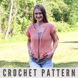 Crochet Raglan Cardigan Pattern / Crochet Raglan Cardigan Pattern / Short Sleeve Crochet Cardigan /